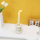 Candelabro De Ceramica 8 Cm, Color Blanco