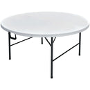 Mesa Plegable Redonda Acero 160X74X160 Cm Blanco