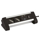 Alargador 2 Tomas Schuko + 2 Puertos Usb 2M Blanco/Negro