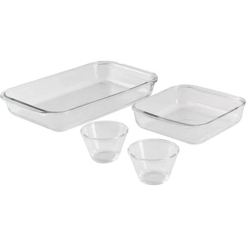 Kit Asaderas Refractario 4 Piezas Rectangular y Flaneras