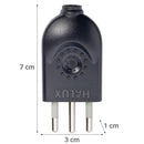 Enchufe Macho Volante 2P+T Negro