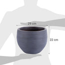 Macetero Fibra Stri Grey 29X22