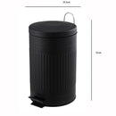 Basurero Relieve 12 Litros Metal Negro