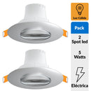 Pack 2 Focos Led Spot Redondo 5 W Plastico Blanco