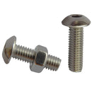 Perno cabeza boton acero inoxidable c/tuerca M4 x 16 mm 2 unid