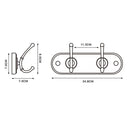 Percha 2 Ganchos Zinc Negro/cafe