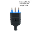 Enchufe Macho Volante 2P+T 16 A Negro