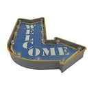 Letrero Led Flecha Welcome Azul 61x5.5 cm