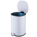 Papelero Cilindro 5 Litros Metal Blanco