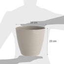 Macetero Redondo De Plastico 24.4X23 Cm Taupe