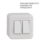Interruptor doble 9/15 16 A Genesis blanco..