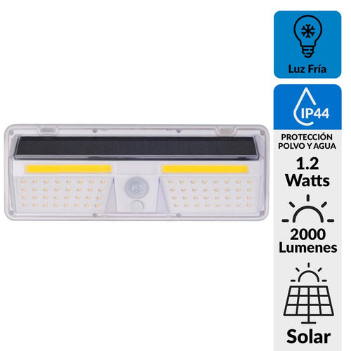 Reflector Solar con Sensor 1.2 W IP 44 2000 lm Luz Fria