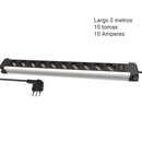 Alargador Profesional Shuko 10/16A 10 Tomas 2 M Blanco/Negro