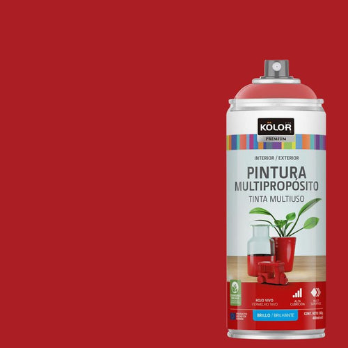 Pintura Esmalte Base Agua Spray 0.4 l Brillante rojo.