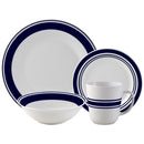 Juego de Loza 16 Piezas Porcelana Borde Blanco