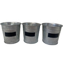 Set 3 Maceteros de Metal 30x10 cm Gris