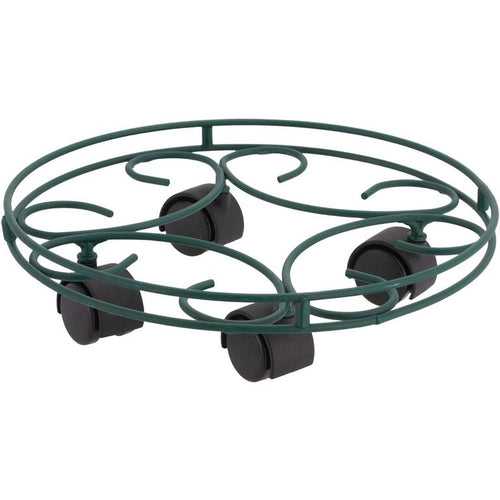 Portamacetero Circular Metalico 37 Cm Con Ruedas Decorativo