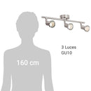 Barra Led Bisel 3 Luces Metal Gris