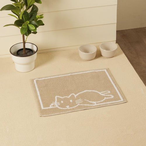 Limpiapies Cat 40X50 Cm Algodon Beige