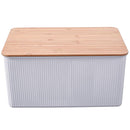 Caja Plastica con Tapa Bambu 29.5x23x38.5 cm 23 l Blanco