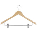 Colgador de ropa con clips madera