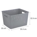 Canasto Ratan 30x22.5x35.5 cm 6 l Gris