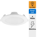 Panel Led Spot Empotrado Circular Blanco 6W Luz Calida