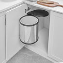 Basurero Colgante 14 Litros Metal Plateado