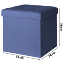 Pouf plegable azul 38x38x38 cm