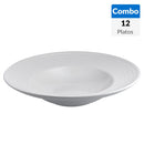 Combo 12 Plato Hondo 24 Cm Blanco Ring