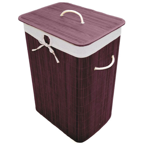 Canasto P/Ropa Rectangular Bambu 30X60X40 Cm 80 L Chocolate