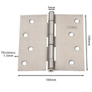 Pack 3 Unidades Bisagra 4x4 Plata