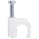 Grampa Con Clavo P/Cable Coaxial Rg6 7,0Mm - Blanco (25 U.S)