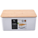Caja Plastica Con Tapa Bambu 29.5X16X38.5 Cm 16 L Blanco