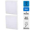Pack 2 Panel Led Sobrepuesto Cuadrado Blanco 24W Luz Fria