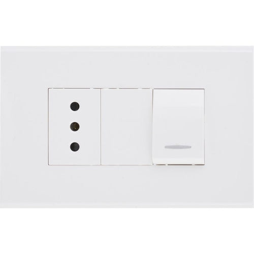 Enchufe + Interruptor 10 A Blanco.