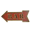 Letrero Led Flecha Bar Rojo 25x6 cm