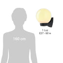 Farol de muro 60 W negro.