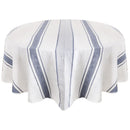 Mantel Redonda 180x180 cm Raya Blanco/azul