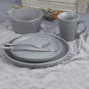Juego de Loza 16 Piezas Ceramica Marmol Gris