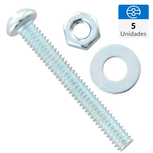 Perno 1/4 X 2" + Tuerca+Gol 5U