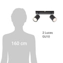 Barra Led Silo 2 Luces Metal Negro