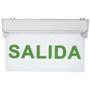 Senaletica emergencia fondo transparente letras verdes "salida"