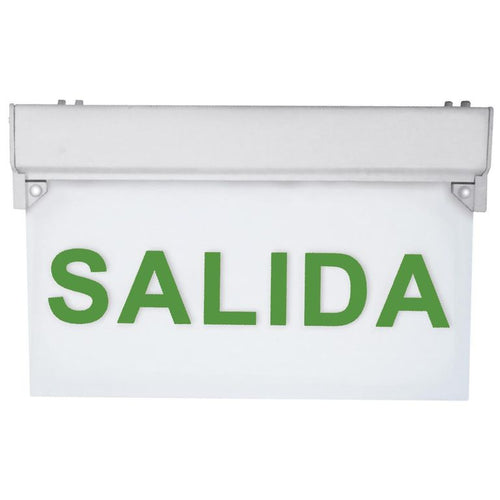 Senaletica emergencia fondo transparente letras verdes "salida"