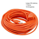 Extension Electrica 1 Toma(S) 20 M Naranja