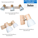 Barra Suizo 3 Luces Madera Blanco