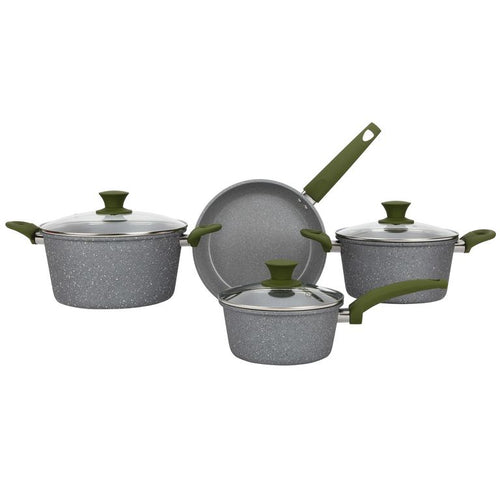 Bateria De Cocina 7 Piezas Aluminio Gris
