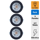 Pack 3 Panel Led Empotrado Circular Negro 6,5W Luz Calida