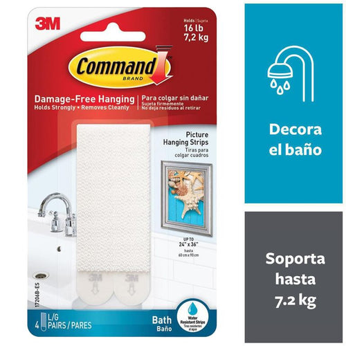 Tiras Para Colgar Cuadros Impermeables Grande Blanca