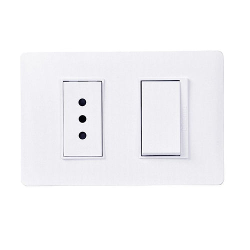 Enchufe + Interruptor 10 A Blanco